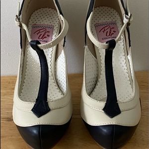 Pinup Couture BETTIE Blue White Strappy Vintage